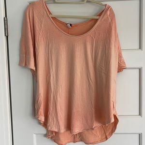 Free People short sleeve oversized tee shirt in peach size medium